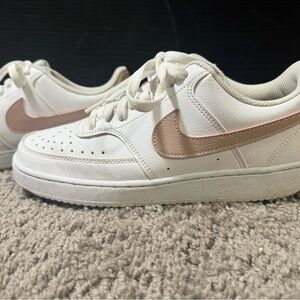 Women’s Nike White and Rose Gold Sneakers size 9